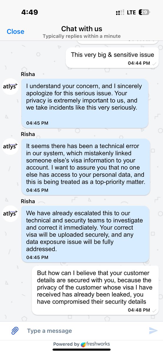 amitbharal's tweet photo. Dear @atlys  , whenever I applied for visa from you, from where and why was someone else's visa downloaded on my account and the most important thing is customer's privacy https://t.co/dDUydgXDW3