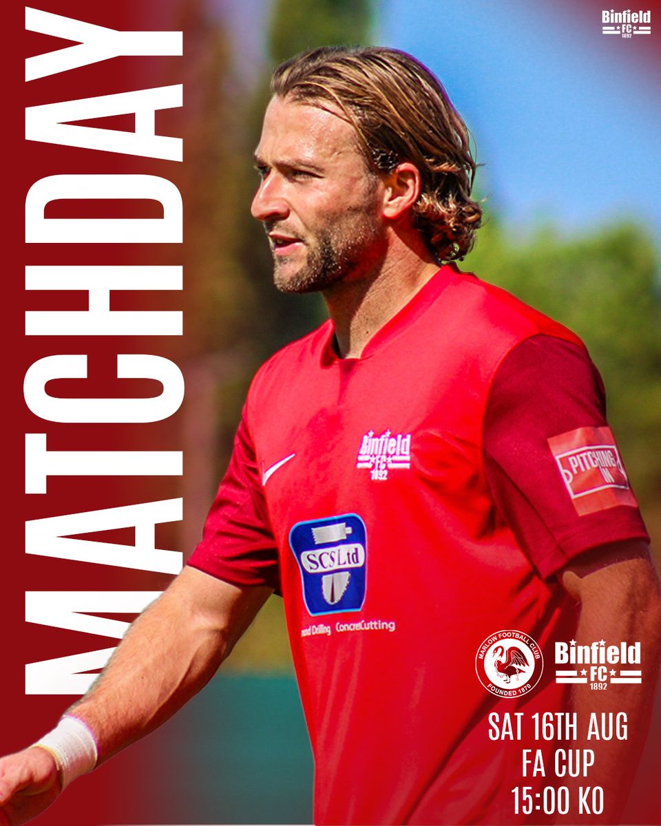 𝓤𝓹 𝓯𝓸𝓻 𝓽𝓱𝓮 𝓒𝓾𝓹🏆

It's another trip to <a href="/MarlowFC/">Marlow Football Club</a> this afternoon - this time in the FA Cup 🤩

ℙ𝕣𝕖𝕝𝕚𝕞𝕚𝕟𝕒𝕣𝕪 ℝ𝕕
🆚 Marlow
🕐 3PM KO
🏆 <a href="/EmiratesFACup/">Emirates FA Cup</a>
🏟️ Alfred Davis Memorial Ground
📍 SL7 3ED
🎟️ £12/£8 Conc/£5 18-13/ £2 U12s

📸 <a href="/ThompsonSinead/">sinead thompson</a>

#BinfieldFC