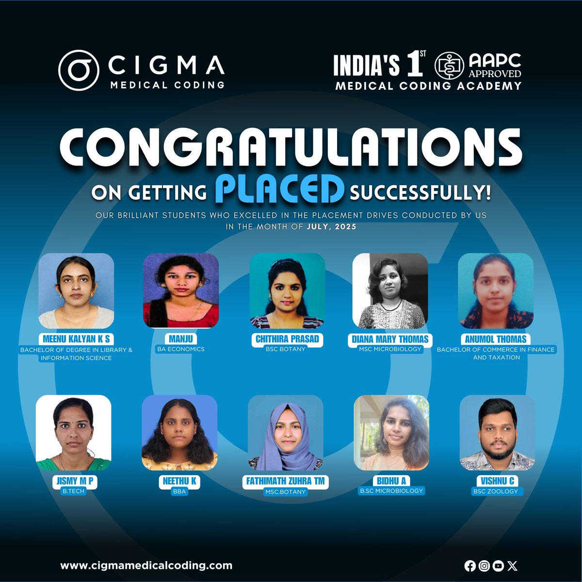 cigmahealthcare's tweet image. Unlocking Bright Futures: Our Placements Speak for Themselves
A huge congratulations to all our talented coders who’ve landed amazing opportunities through Cigma! We’re proud to be a part of your success story!
#CigmaPlacements #MedicalCodingSuccess #CigmaStars