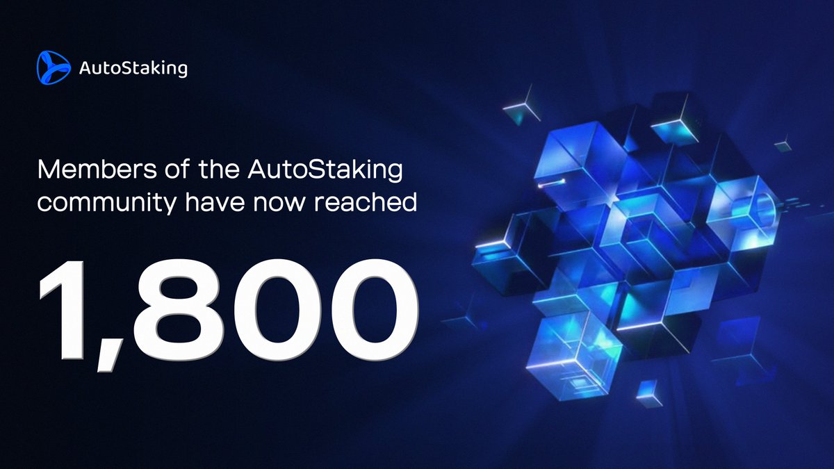 The AutoStaking community (t.me/auto_staking) has grown to 1,800+ members!
Thank you all for your amazing support! 🥰
#AutoStaking #DeFi #Web3