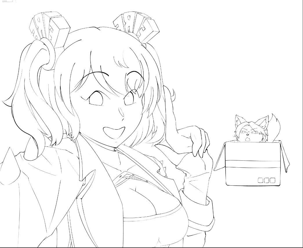 a cat in the box. 
i wasn't happy with previous one so im redrawing it #rkgk