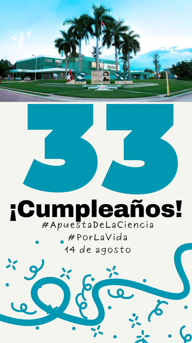 🎁 Y llegó el cumpleaños 33 de #BioCenNuestro. 🎈 🎂 
#UnidosPorCuba
#CubaEstáFirme
#LaLuchaNoHaCesado
#100AñosConFidel