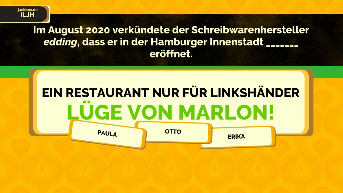 Fibbage, Fibbage XL, Fibbage 2 sowie Fibbage 3 ist mit dem neusten Deutschpatch nun vollständig auf Deutsch spielbar. Probiert es doch mal aus 🎉
🎙️ <a href="/GinsCorner/">dʒɪn</a>