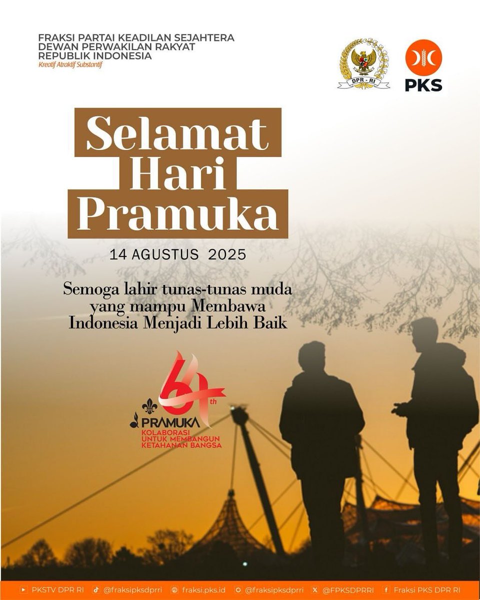 DrKurniasihPKS's tweet photo. Selamat Hari Pramuka ke-64🫡
Teruslah menebar semangat,
menjadi cahaya di setiap lorong masa depan Indonesia.
#pramuka #pramukaindonesia #haripramuka
#kurniasihmufidayati https://t.co/aQ5QJQRyMg