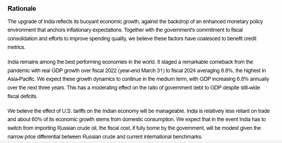 equityguymanav's tweet photo. This is a tight slap to @realDonaldTrump , @RahulGandhi and all liberals who were blindly saying "India is a dead economy". In most difficult times like Covid era, india was the only country to perform better than others.

S&amp;P Global https://t.co/UiQHfzhZQA