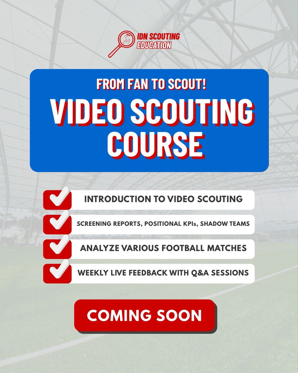 adriantopriyo's tweet image. As I mentioned yesterday, I’ll be announcing a blend of theoretical and practical video scouting course, designed for all my football friends who want to learn and grow together on this beautiful scouting journey.

What makes it even more exciting? The first edition will be 100%…