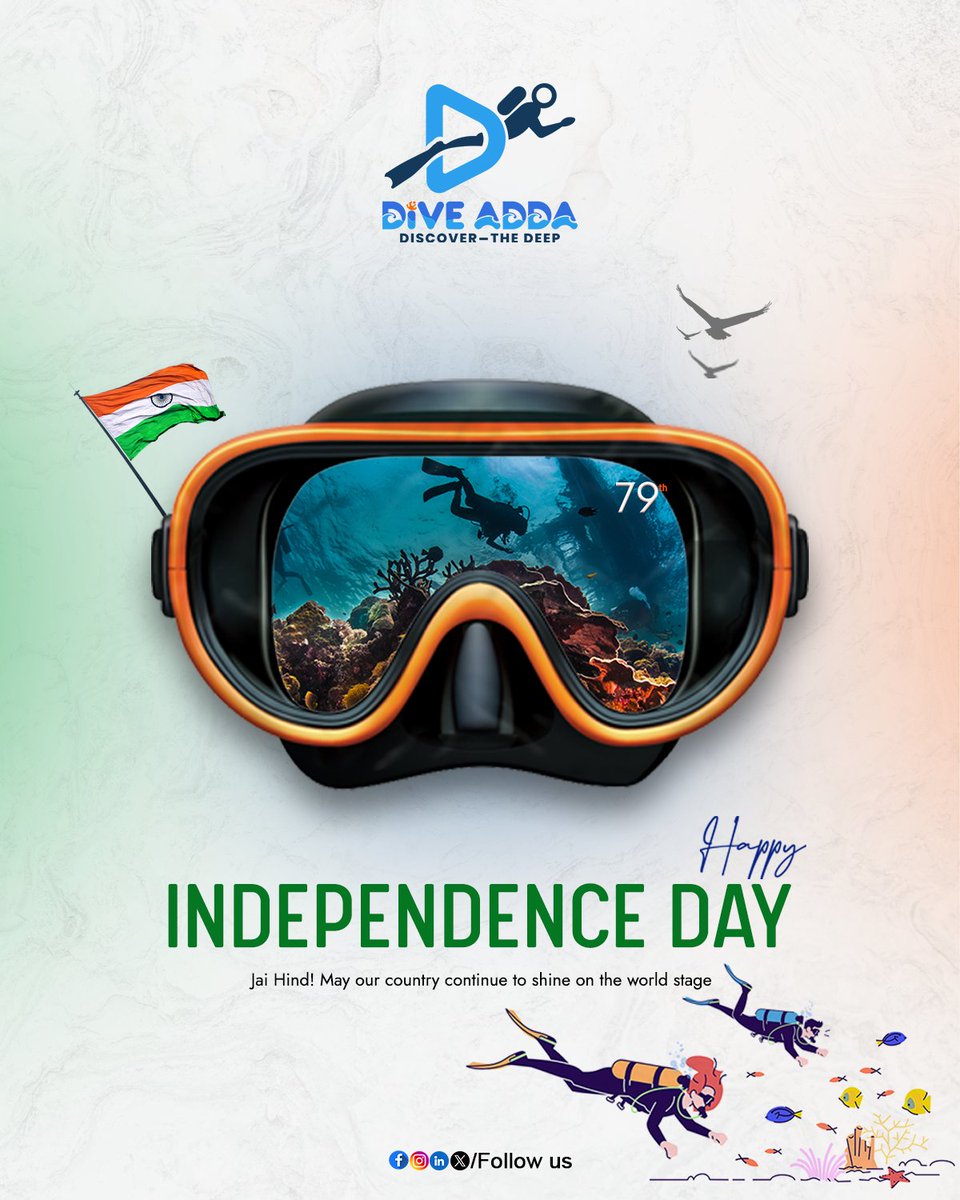 diveaddaindia's tweet image. 🌊🇮🇳 Happy Independence Day!
From the tricolour skies to the colourful reefs — celebrating freedom above and below the waves!

#HappyIndependenceDay #IndependenceDay2025 #DiveAdda #ScubaDivingInVizag #ScubaIndia #FreedomToDive #UnderwaterIndia #DiveVizag #OceanFreedom
