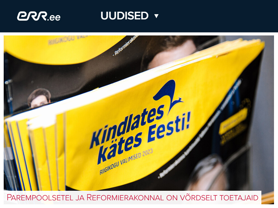 Ise plaanisime Parempoolsete toetusega 10% kanti jõuda, aga nüüd juba vaatan, et pingutaks paar % veel, saaks Sotsidest ka mööda. err.ee/1609770486/vee…