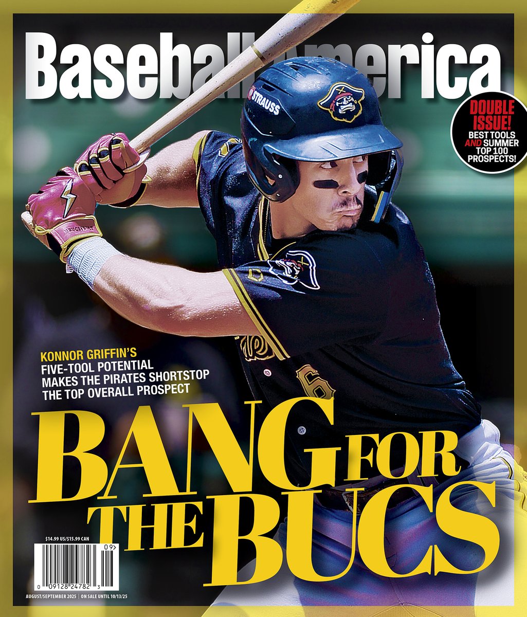 Bang for the Bucs 💪🏴‍☠️  

No. 1 prospect Konnor Griffin is on the cover of our LOADED double issue.  

Highlights include ...  

🔥The best tools in baseball  
⭐️Our summer Top 100 
And more!  

Preorder yours now: baseballamerica.myshopify.com/collections/si…
