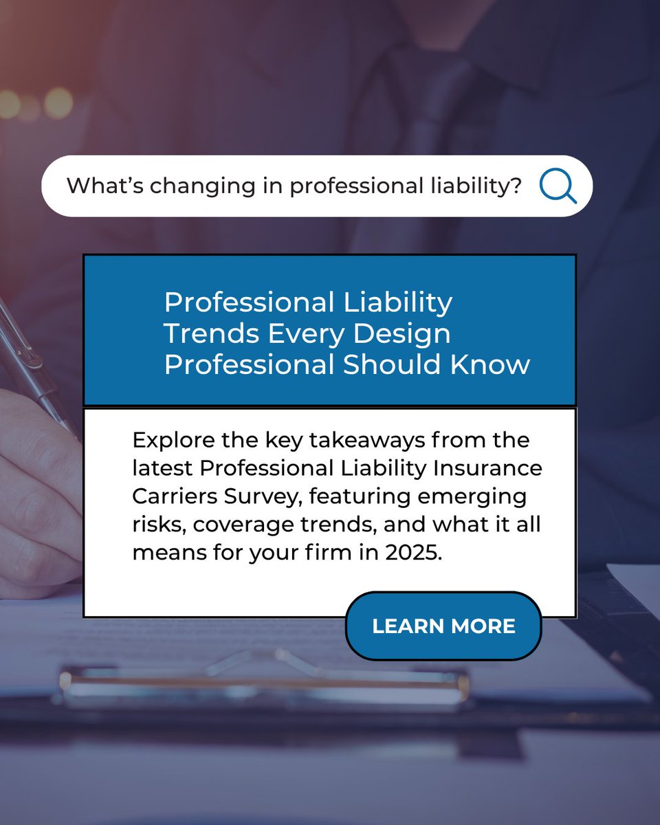 NSPE's tweet image. 🤔What’s changing in professional liability?

 A new article breaks down what design professionals need to know about professional liability in 2025.

📖 Read the article here: ow.ly/WQpU50WCYYG

#ProfessionalLiability #EngineeringEthics