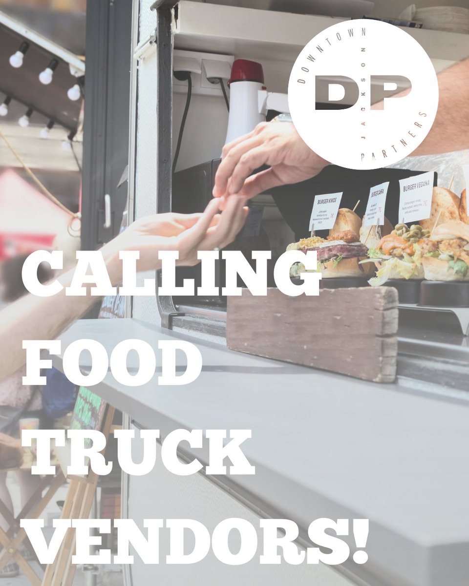 Calling all Food Truck Vendors!

"Around the World Wednesdays" - Wednesdays in Smith Park, 11:30 am to 1 pm, September 10 – October 29, 2025

 If you are interested in participating as a vendor, please contact lbrister@downtown-jackson.com. Vendors will be selected by Sept 1.