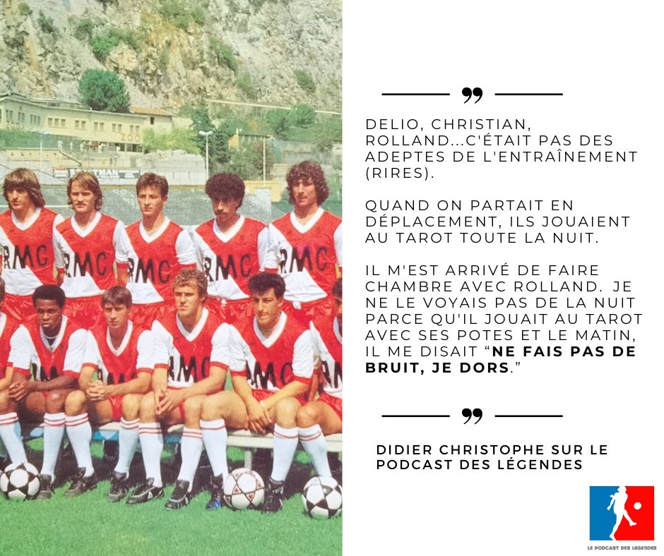👉 tinyurl.com/DidierChristop…
Didier Christophe raconte ses débuts à l'AS Monaco avec une joyeuse bande d'anciens: les Dalger (RIP), Courbis, Onnis, ... <a href="/rollcourbis/">Rolland Courbis</a>, vous validez l'anecdote? 😂