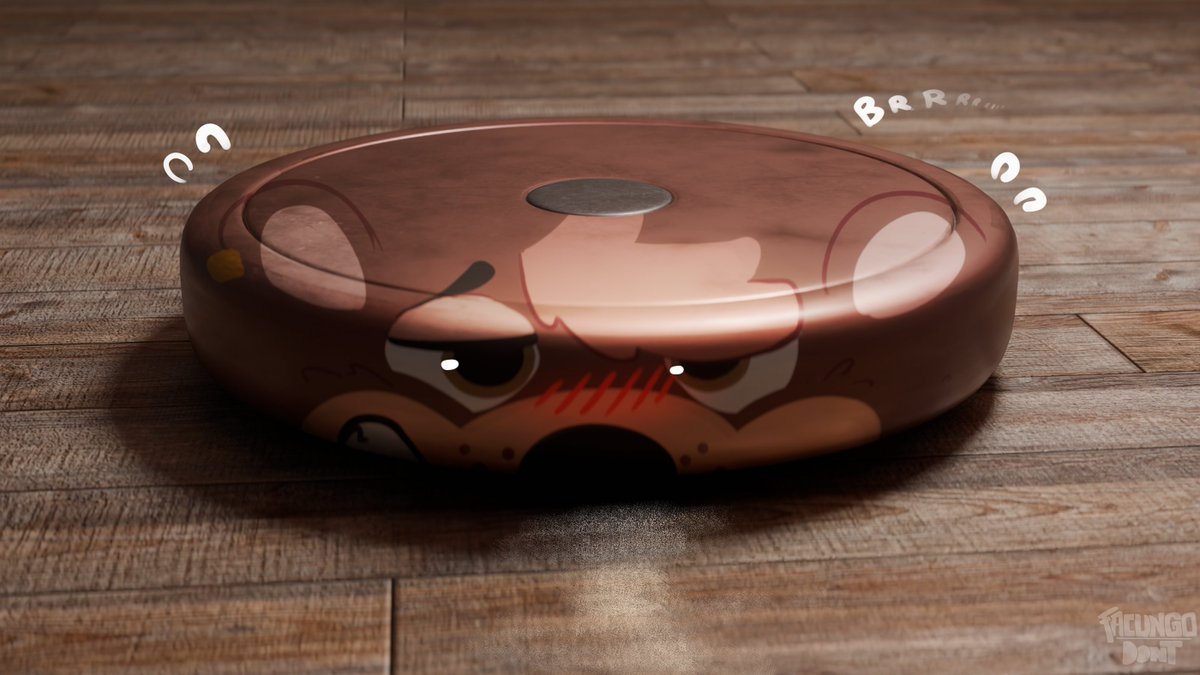 nice roomba~ cleaning the dust off the floor, look how he enjoys it.