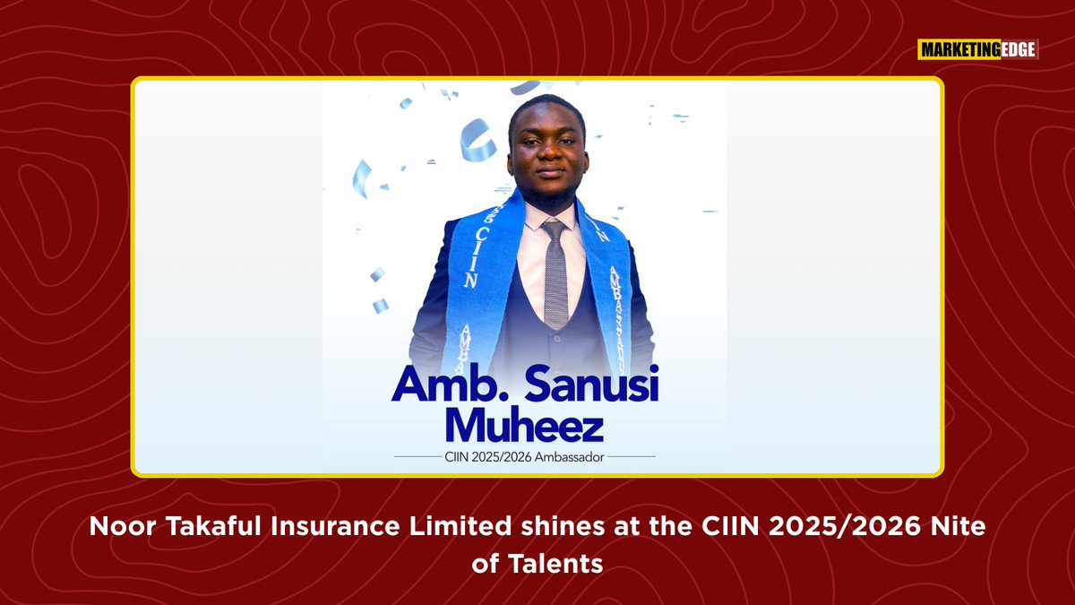 MarketingEdgeM's tweet image. In a defining moment for both talent and brand excellence, Muheez Sanusi, a rising star from Noor Takaful Insurance Limited, has emerged as the 2025/2026 CIIN Ambassador.

Read more: https//bit.ly/4oGGKas