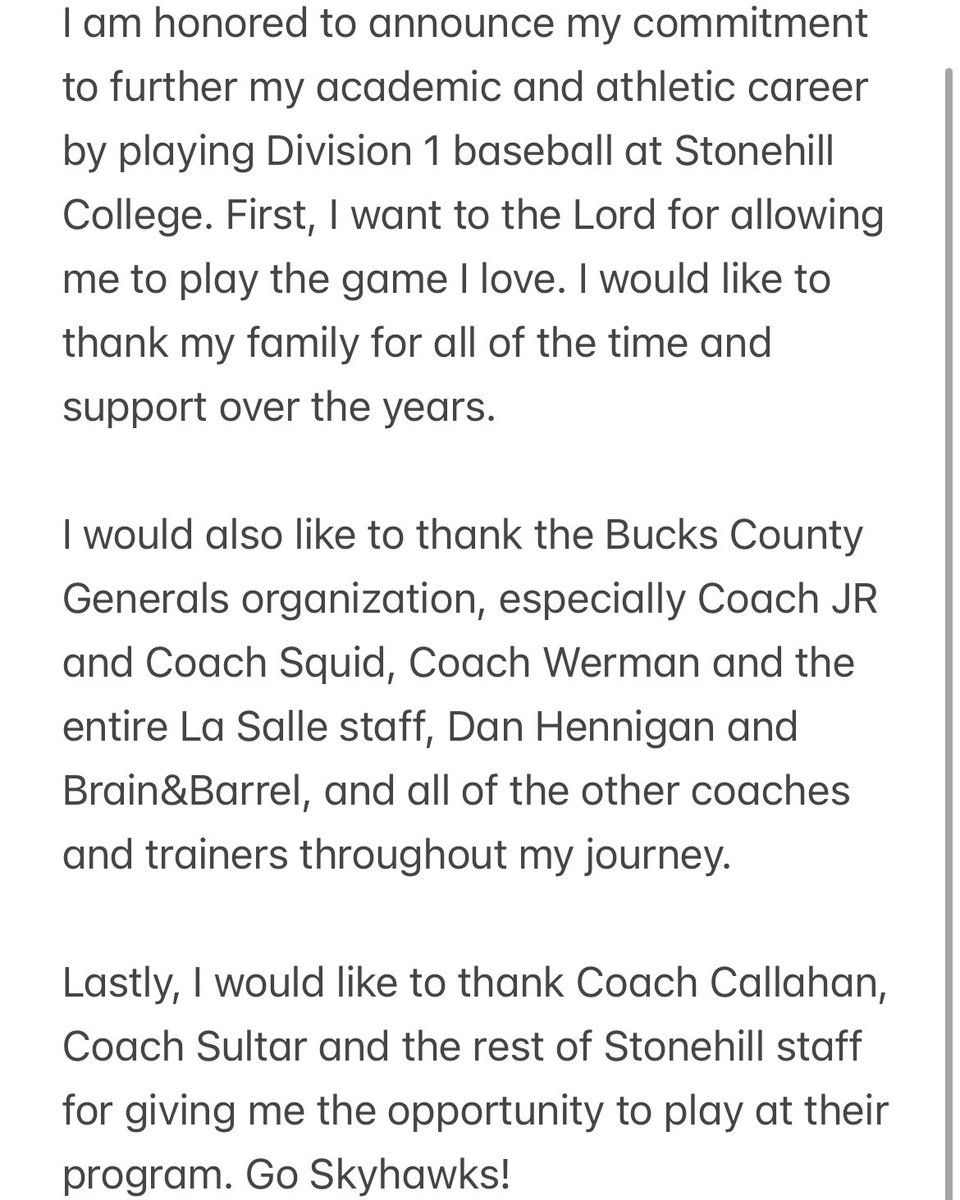 Keegan Wade (@keeganwade7) on Twitter photo I am blessed to announce my commitment to play Division 1 baseball at Stonehill College! <a href="/buckscobaseball/">๐ฒ๐๐๐๐๐๐๐ Baseball</a> <a href="/LaSalle_Sports/">La Salle Sports</a> <a href="/KWerman_LSCHS/">Kyle Werman</a> <a href="/BBHprospect/">Brain&Barrel Prospect Rollout</a> <a href="/PrepBaseballPA/">Prep Baseball Pennsylvania</a> I am blessed to announce my commitment to play Division 1 baseball at Stonehill College! <a href="/buckscobaseball/">๐ฒ๐๐๐๐๐๐๐ Baseball</a> <a href="/LaSalle_Sports/">La Salle Sports</a> <a href="/KWerman_LSCHS/">Kyle Werman</a> <a href="/BBHprospect/">Brain&Barrel Prospect Rollout</a> <a href="/PrepBaseballPA/">Prep Baseball Pennsylvania</a>