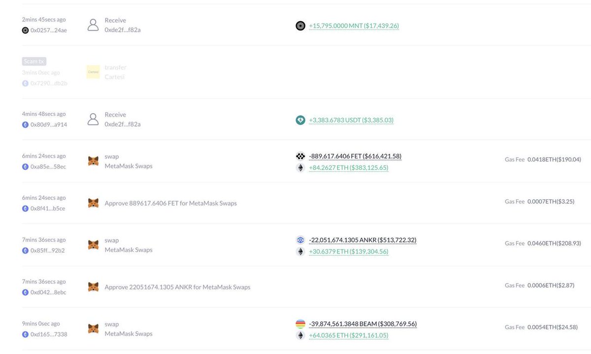 🚨 LATEST: According to Lookonchain, BtcTurk has been hacked for over $23 million, with the attacker swapping the stolen funds for $ETH.
