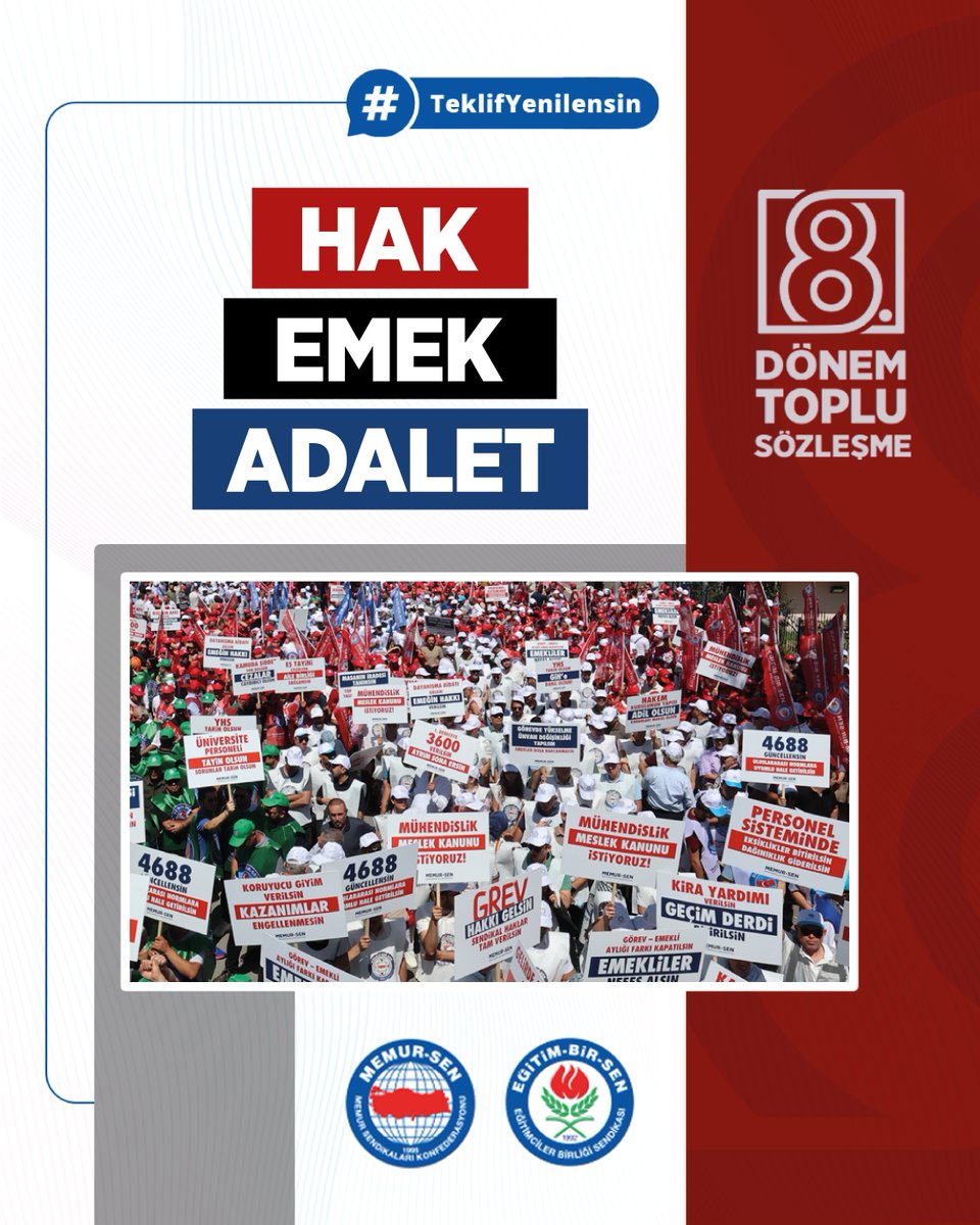 Eğitim ve bilim hizmet kolu çalışanlarının sesi duyulsun #TeklifYenilensin