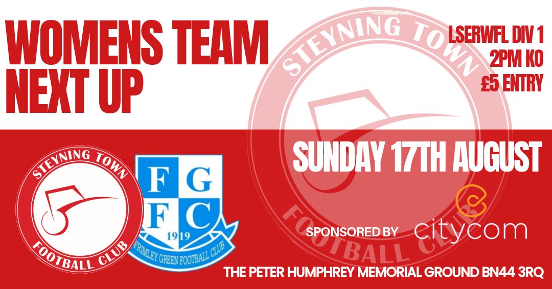 stcfcwomen's tweet photo. It’s here at last. This Sunday sees our Womens team start their LSERWFL league campaign as we welcome SECWFL champions @FrimleyGreenFC Women

2pm KO
Bar and Kitchen Open

Matchday sponsored by CityCom
https://t.co/9L1EWIeApN https://t.co/vV6R6GhvdZ
