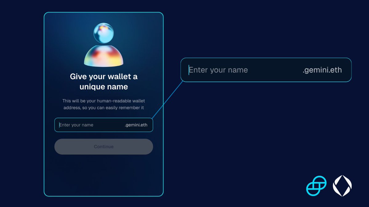 ens.eth (@ensdomains) on Twitter photo We've partnered with <a href="/Gemini/">Gemini.eth</a> to give every user a unique gemini.eth subname that works across Ethereum and its broader L2s!
Here's how Gemini simplifies smart wallet naming and recovery with ENS 👇 We've partnered with <a href="/Gemini/">Gemini.eth</a> to give every user a unique gemini.eth subname that works across Ethereum and its broader L2s!
Here's how Gemini simplifies smart wallet naming and recovery with ENS 👇