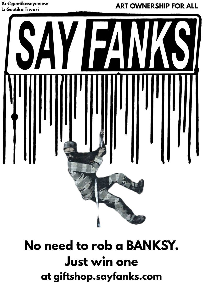 Entry #4 for
<a href="/OneMinuteBriefs/">One Minute Briefs ⏱️</a>
#SayFanksBanksy 
giftshop.sayfanks.com
You wouldn’t look good in stripes anyway.