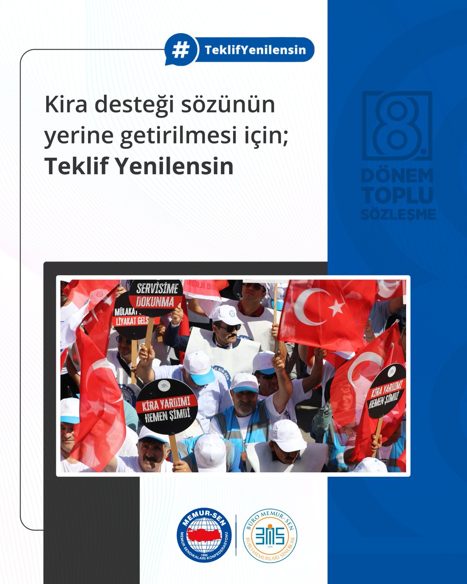 Kira desteği sözünün yerine getirilmesi için; #TeklifYenilensin