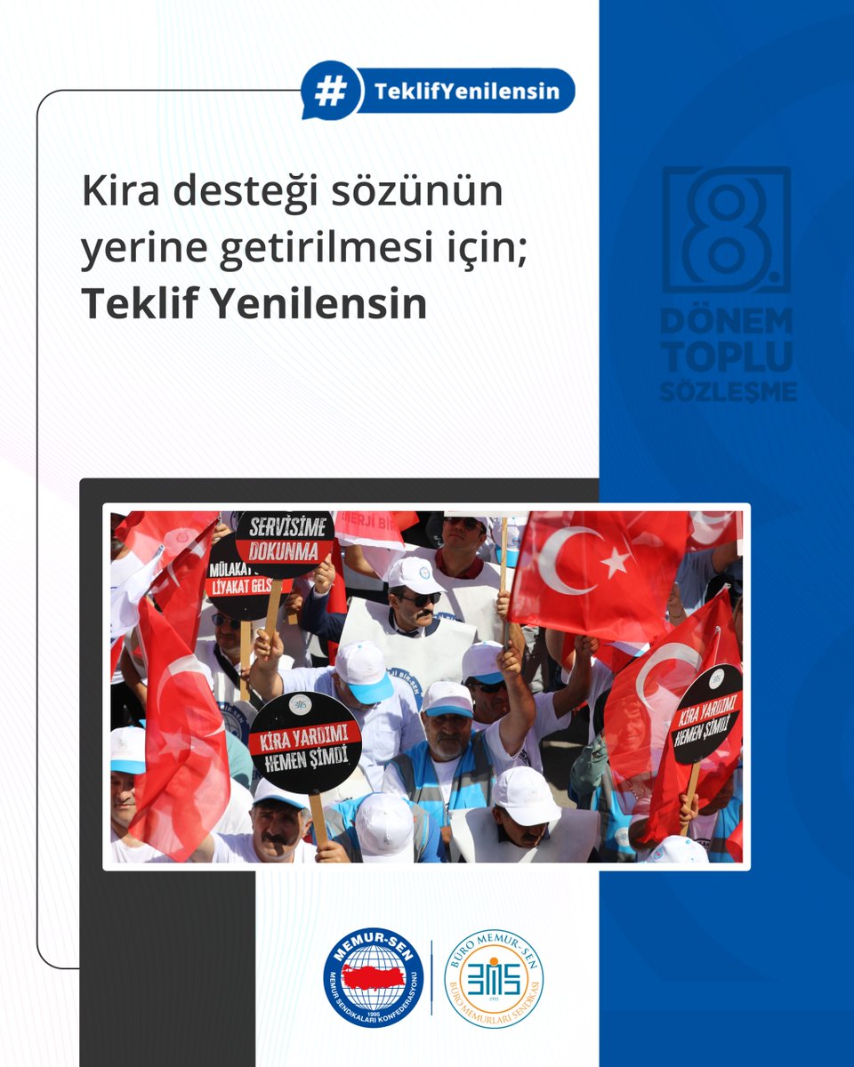 Kira desteği sözünün yerine getirilmesi için; #TeklifYenilensin