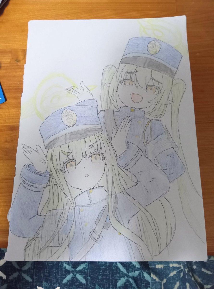 シュポガキやっと描けたァァァ！！
#ブルアカ　#シュポガキ