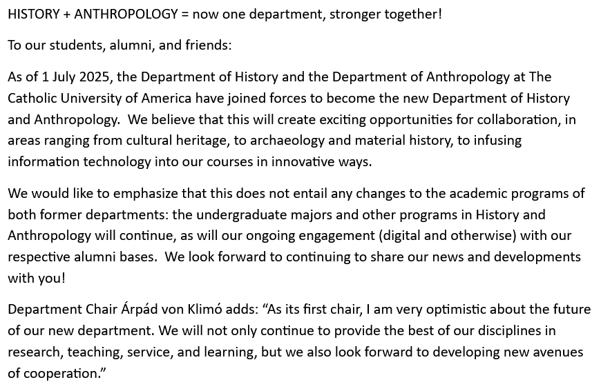 Catholic U History & Anthropology tweet media