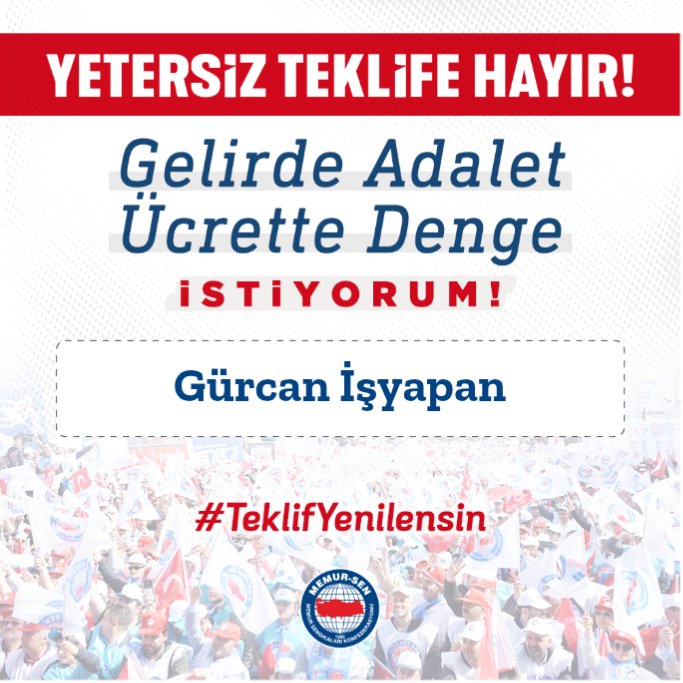 Bayram ikramiyesi verilmesi için; #TeklifYenilensin