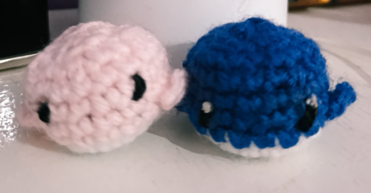 Cute pink whale and her bf