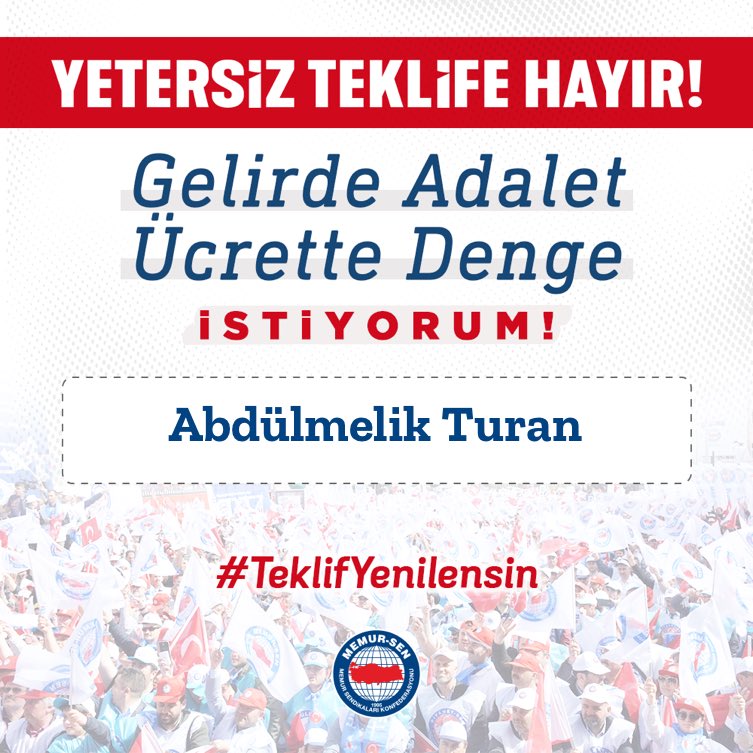 #TeklifYenilensin