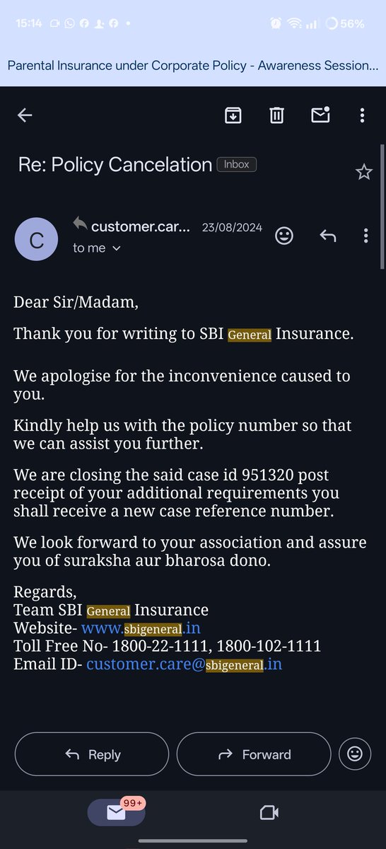 Harsh_Kandarkar's tweet photo. @TheOfficialSBI @naveendneel @sbigeneral 
For 3 years I’ve been requesting to stop my general insurance. Visited branch twice, called toll-free many times, case “registered” but policy still auto-renews. ₹3,900 deducted from my account. Please resolve. Proof/screenshots ready https://t.co/YsETKuVamP