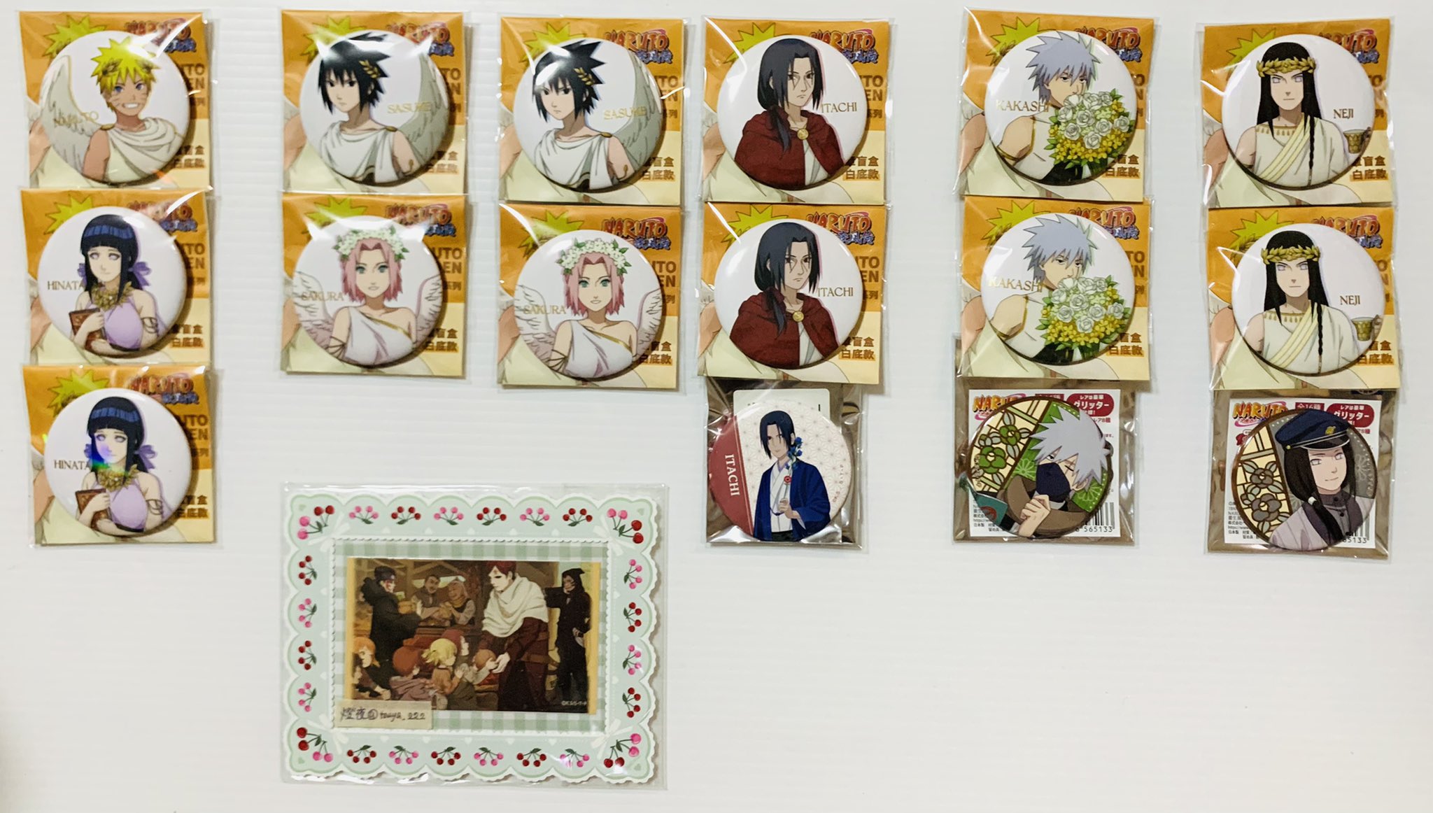 NARUTO　一楽　中国　上海　缶バッジ　サクラ　水彩　カカシ　サスケ NARUTO 一楽 中国 上海 缶バッジ サスケ BORUTO うちはサスケ