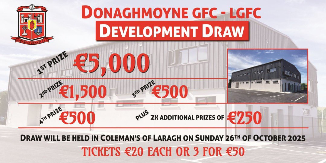 DonaghmoyneGaa's tweet photo. Anyone buying one of our Development Draw Tickets this coming Saturday in Eurospar or O’Gormans SuperValu Carrickmacross will be entered into a free raffle for premium Oasis tickets for Sunday’s gig. Don’t miss out on this Supersonic offer. https://t.co/xspOjiV9FI
