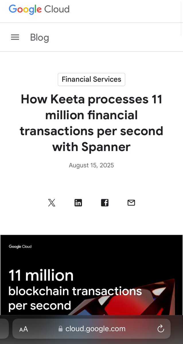 Keeta $KTA Becomes the FIRST Blockchain to be featured in the <a href="/googlecloud/">Google Cloud</a> blog