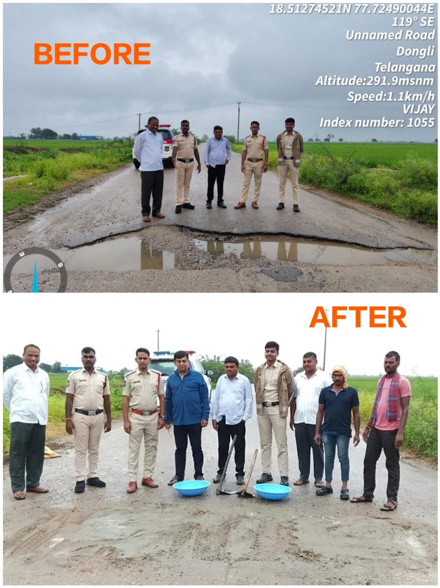 SP Kamareddy (@sp_kamareddy) on Twitter photo డోంగ్లీ–కుర్లా గ్రామాల మధ్య వంతెన సమీపంలో పెద్ద గుంత ఏర్పడి వాహనదారులకు ఇబ్బందులు, ప్రమాదాల అవకాశం ఉండడంతో మద్నూర్ SI, సిబ్బంది, డోంగ్లీ MRO, గ్రామస్తుల సహకారంతో గుంతను నింపి రాకపోకలు సాఫీగా జరగేలా చేశారు.
రోడ్డు ప్రమాదాలను నియంత్రిద్దాం – ప్రాణాలు కాపాడుకుందాం
<a href="/TelanganaCOPs/">Telangana Police</a> డోంగ్లీ–కుర్లా గ్రామాల మధ్య వంతెన సమీపంలో పెద్ద గుంత ఏర్పడి వాహనదారులకు ఇబ్బందులు, ప్రమాదాల అవకాశం ఉండడంతో మద్నూర్ SI, సిబ్బంది, డోంగ్లీ MRO, గ్రామస్తుల సహకారంతో గుంతను నింపి రాకపోకలు సాఫీగా జరగేలా చేశారు.
రోడ్డు ప్రమాదాలను నియంత్రిద్దాం – ప్రాణాలు కాపాడుకుందాం
<a href="/TelanganaCOPs/">Telangana Police</a>