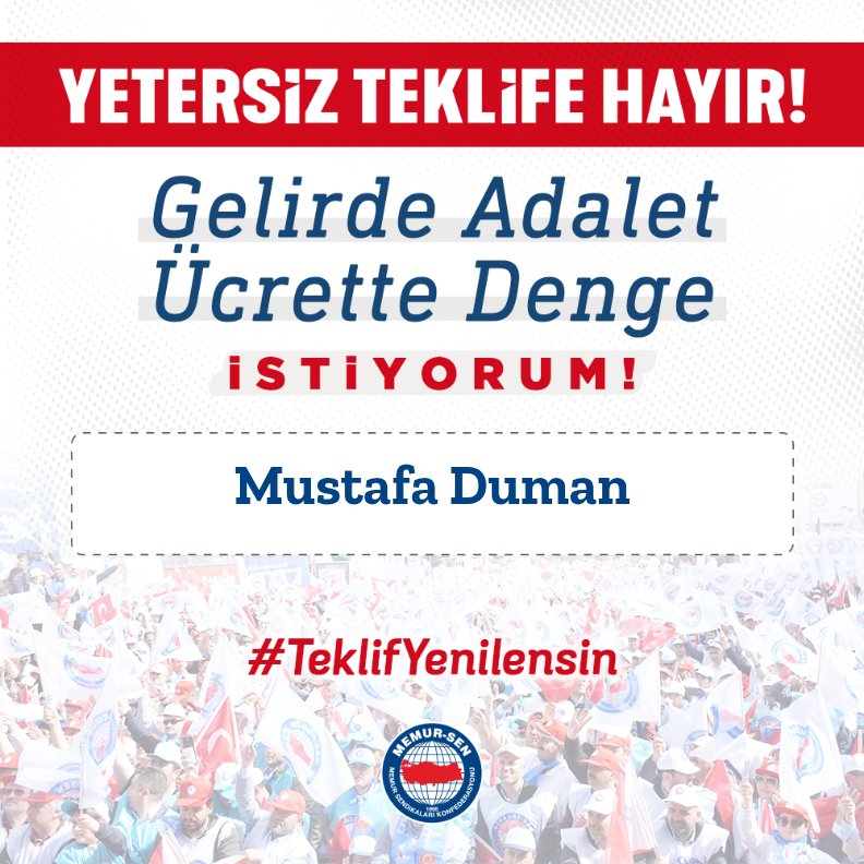 Kamu İşveren Heyetinin 8. Dönem Toplu Sözleşme Teklifi memurun beklentilerini karşılamamaktadır..  #TeklifYenilensin