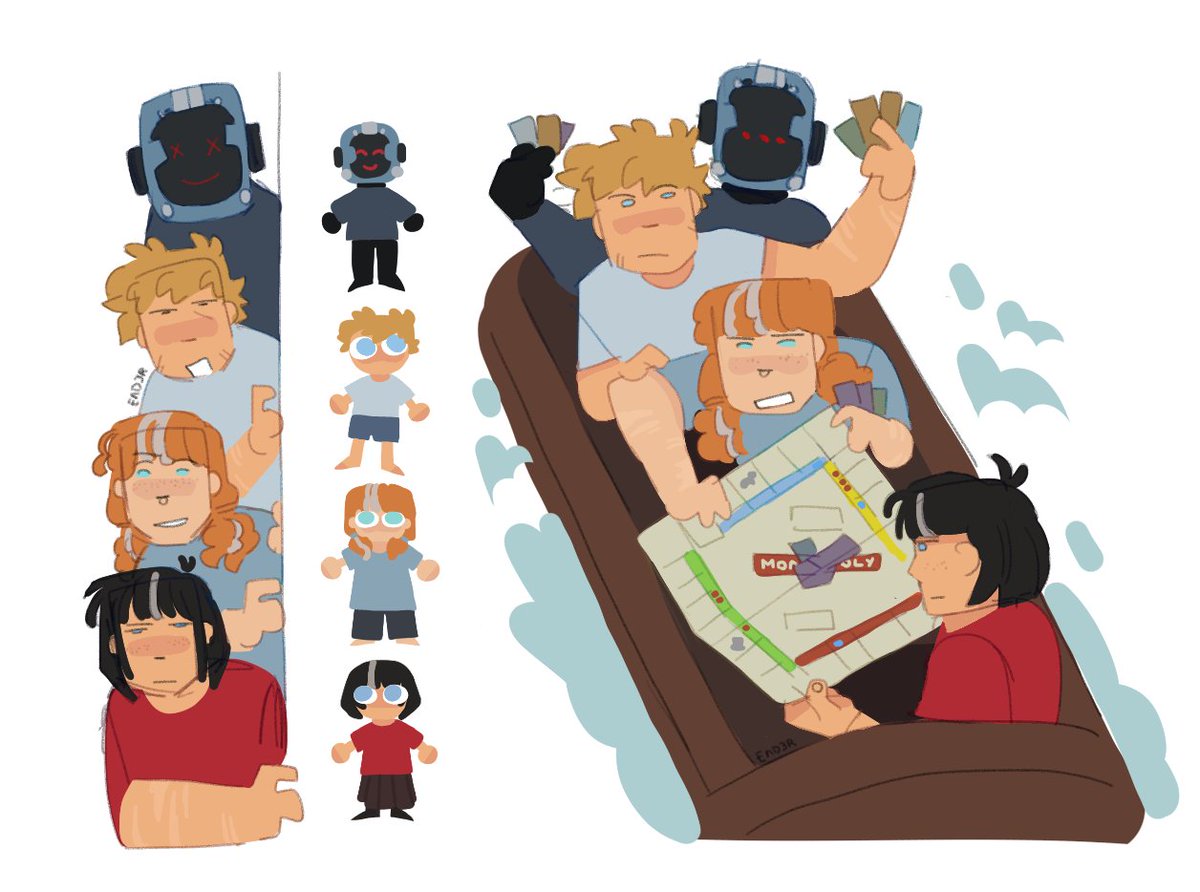 Nymphali76's tweet image. Three blue eyed idiots and Visitor tm
Love these guys, very silly, very goofy, very mature and responsible, all lore relevant, surely nothing bad happens to them #FortniteFanArt