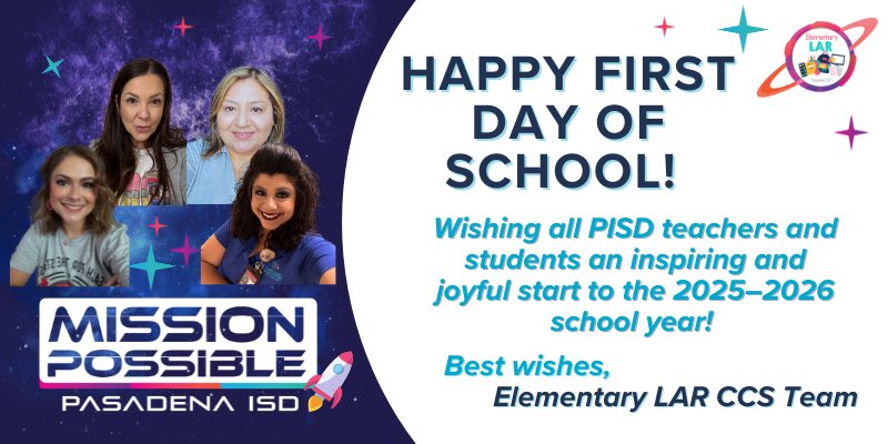 As we open our doors to a new school year, I want to take a moment to wish PISD a fantastic first day and an amazing year ahead! <a href="/pisdesela/">PISD Elementary Language Arts & Reading</a>