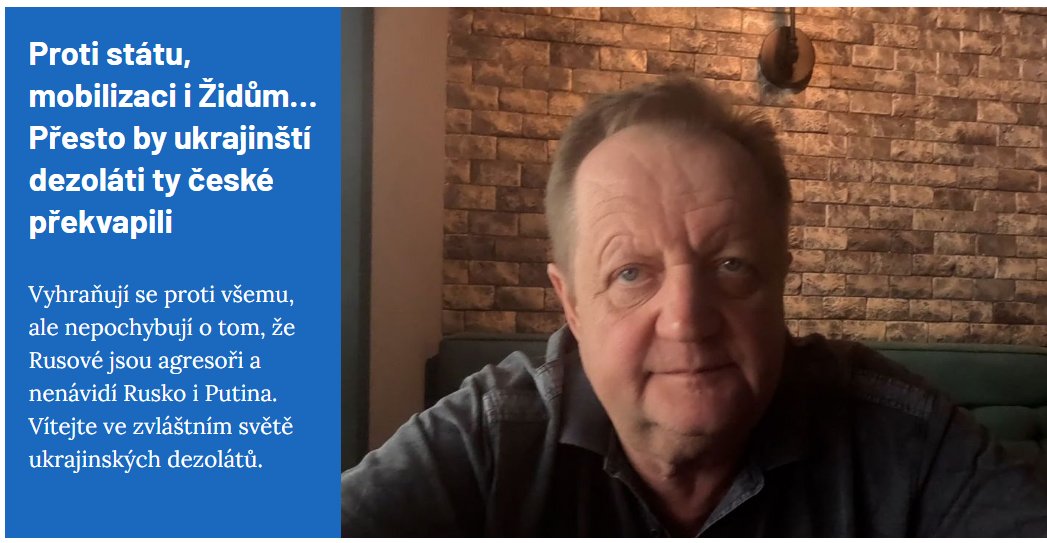 Ano, i na Ukrajině jsou dezoláti🤷‍♂️

Jsou hodně podobní českým - včetně "stát je korporace" a vlastních dokladů a SPZ a občas také ploché země.

Oproti těm českým je tam ale více řečí o světovém židovstvu. Ale zase ani ten největší ukrajinský dezolát nefandí Rusku...

 Celý článek