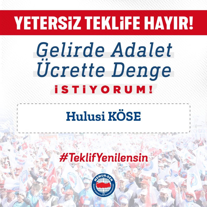 #TeklifYenilensin