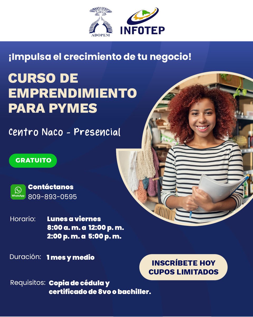 AdopemASFL's tweet photo. Prepárate para el mundo laboral. Con estos cursos gratuitos puedes adquirir herramientas prácticas que mejorarán tu perfil y te abrirán puertas en el mercado laboral:

🔗 Regístrate aquí: https://t.co/tyNHFhu9Il https://t.co/l5R3L4Fpov