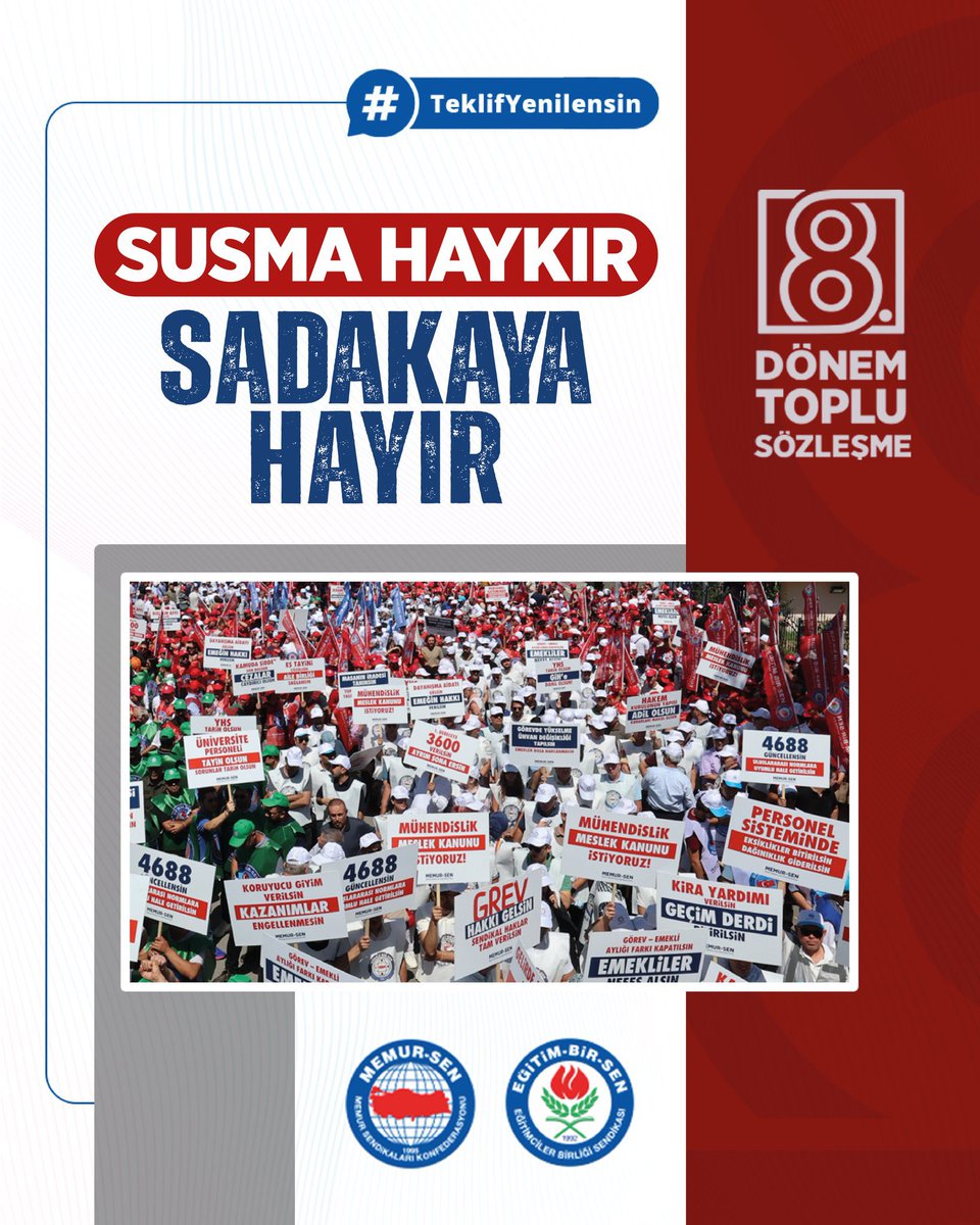 Eğitim ve bilim hizmet kolu çalışanlarının sesi duyulsun #TeklifYenilensin