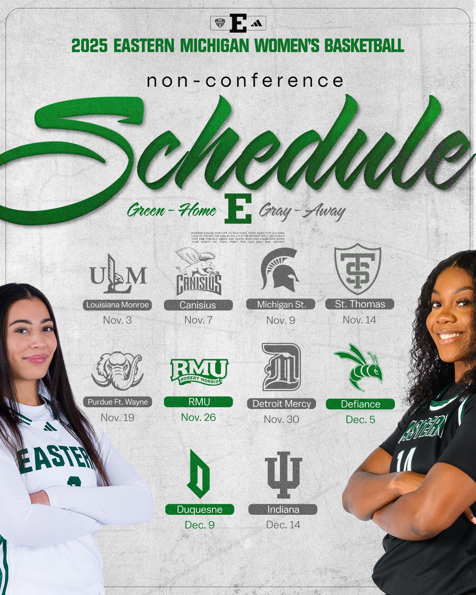 EMU Women's Basketball (@emuwbb) on Twitter photo non-con checkin' in!✅🍿
🎟️tinyurl.com/23v7fcy9
📰tinyurl.com/yv2x58mr
#EMUEagles | #GreenLightGO non-con checkin' in!✅🍿
🎟️tinyurl.com/23v7fcy9
📰tinyurl.com/yv2x58mr
#EMUEagles | #GreenLightGO