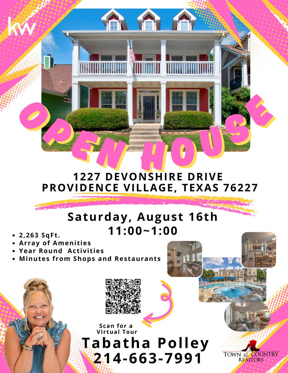 PolleyTabatha's tweet photo. OPEN HOUSE 🏡Welcome to this fabulous two-story home, perfectly situated in the highly sought-after Providence Village! More than just a house, this is a haven designed for a growing family to relax and thrive. https://t.co/8VzyVv8acm