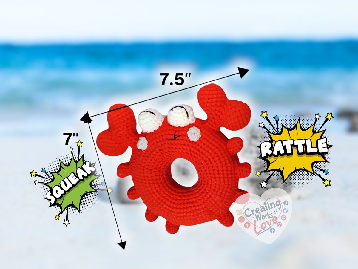 JenniferMacEwe1's tweet image. Crochet crab rattle #creatingworksoflove #crochet #babyshower #gift
