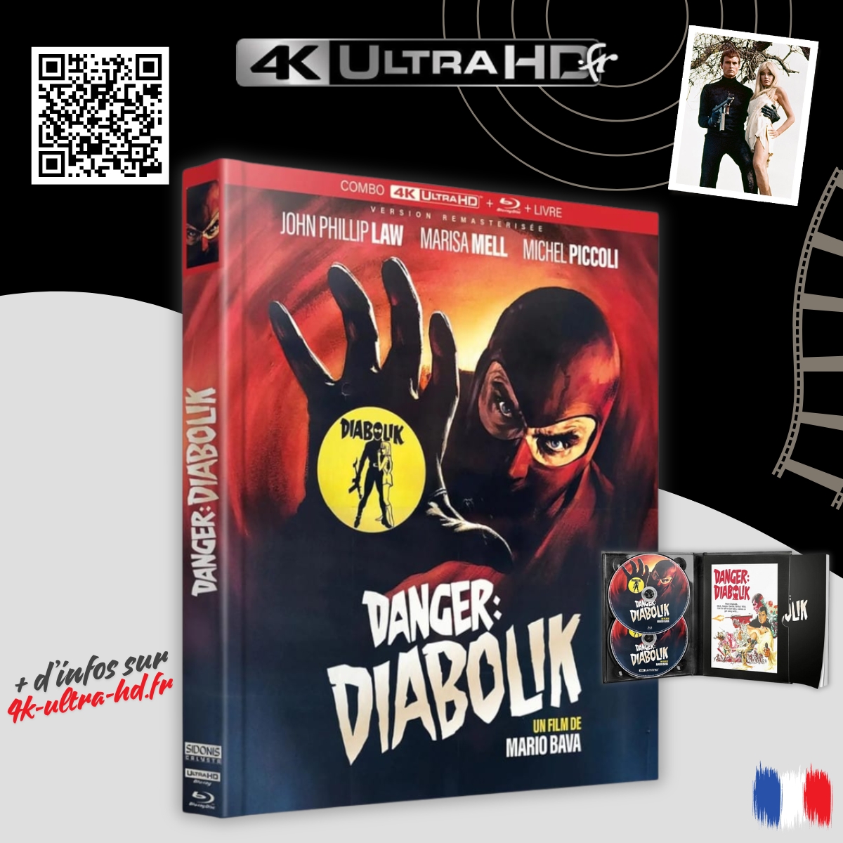 4KultrahdFR's tweet photo. 🔥 Nouveau Digibook 4K « 𝗗𝗔𝗡𝗚𝗘𝗥 : 𝗗𝗜𝗔𝗕𝗢𝗟𝗜𝗖𝗞 » en France 🇫🇷
🛒 𝗣𝗿é𝗰𝗼𝗺𝗺𝗮𝗻𝗱𝗲𝘀 ➡ https://t.co/wL09HFG95P
🎬 Édition Digibook comprenant 1 Blu-ray 4K UHD du film et 1 Blu-ray, accompagnés d’un livre de 52 pages pour le film de #MarioBava de 1968 !
🙏 𝑀𝑒𝑟𝑐𝑖 𝑎̀ 𝑣𝑜𝑢𝑠 𝑑’𝑒̂𝑡𝑟𝑒 𝑓𝑖𝑑𝑒̀𝑙𝑒𝑠 𝑎̀ 𝑙’𝑜𝑟𝑖𝑔𝑖𝑛𝑎𝑙 — https://t.co/Oy6RxpogNt
#Diabolik #BluRay4K #4KUltraHD #4KultrahdFR #bluray #WeLovePhysicalMedia