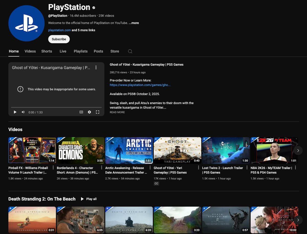 The kid in me is freaking out right now seeing our trailer featured on the official PlayStation YouTube!