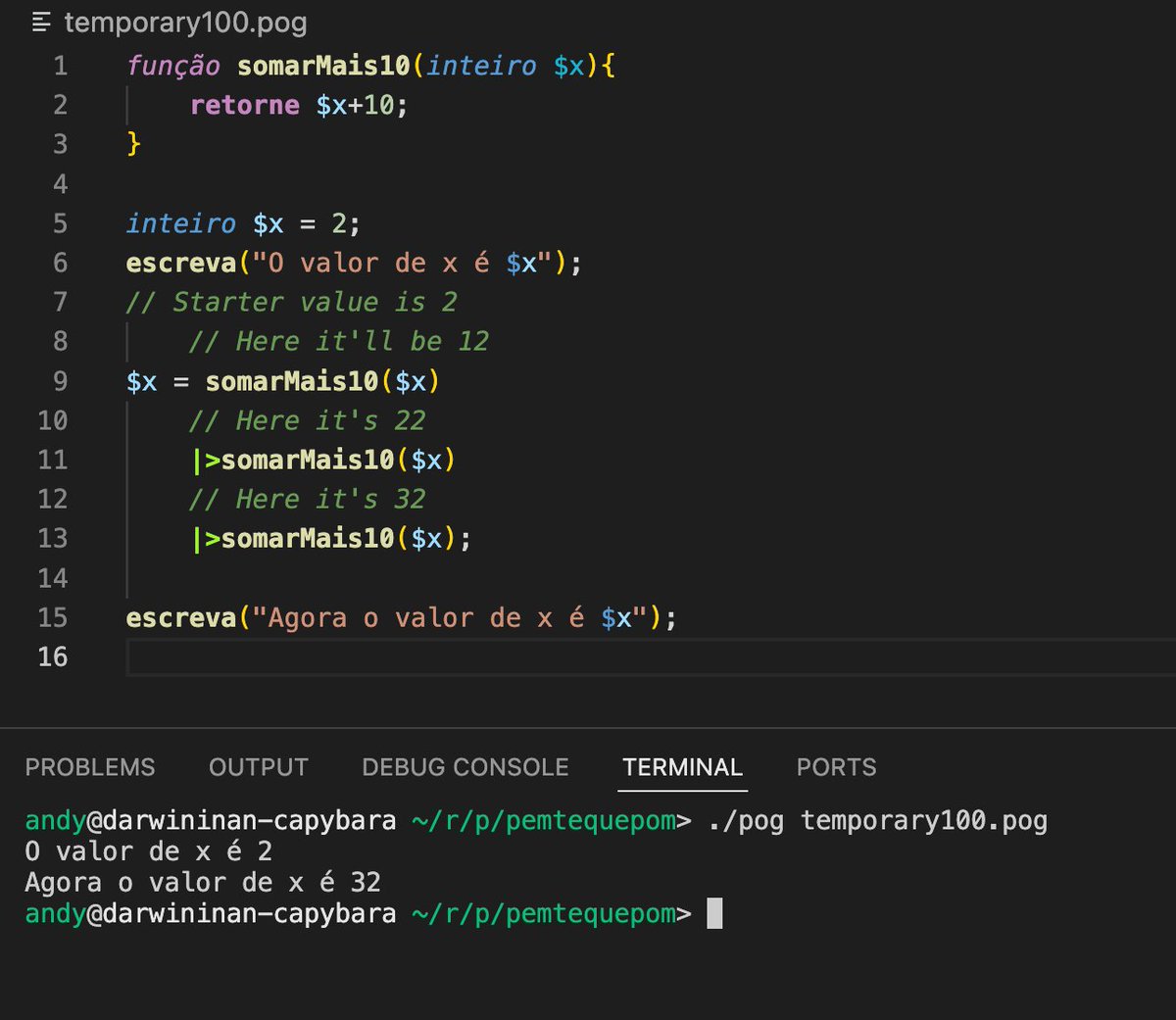 andersonpem's tweet image. So I'm #creating a #programminglanguage in #Portuguese. I've implemented the upcoming pipe operator from #php 8.5 :) it's a nice feature to avoid intermediary variables.
