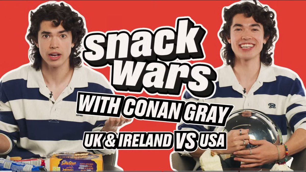 conangraysource's tweet image. 🌊 • Go watch Conan try different snacks from the UK &amp;amp; Ireland VS the US on Snack Wars!! youtu.be/mPH4DrF07xo?si…